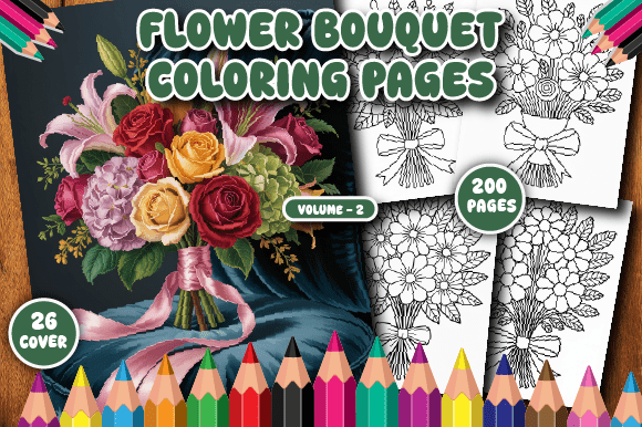 200 Flower Bouquet Coloring Pages Fo V-2: A Detailed Overview