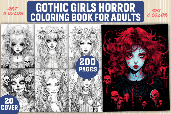 200 Gothic Girls Horror Coloring Pages for Adults: A Deep Dive into Creativity and Design