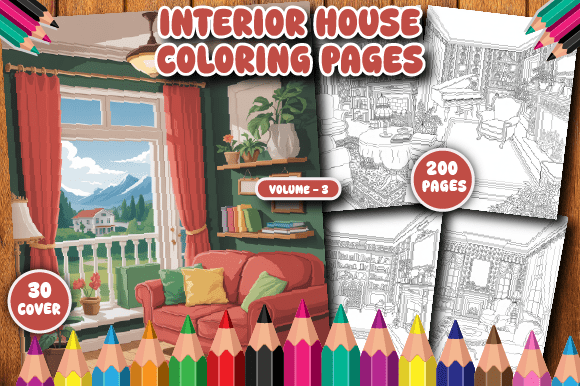 200 Interior House Coloring Pages Fo V-3