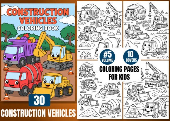 30 Construction Vehicles Coloring Pages