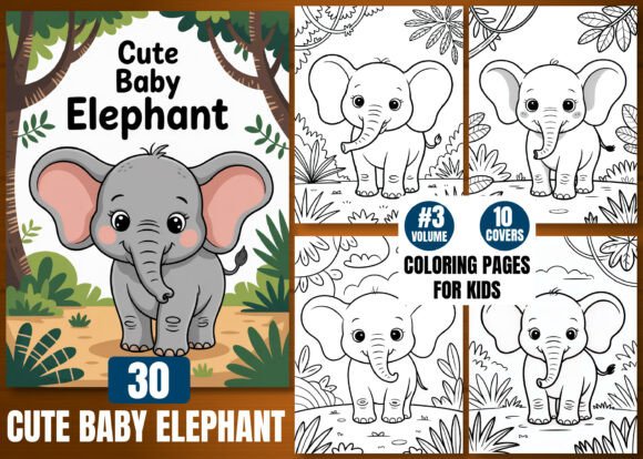 30 Cute Baby Elephant Coloring Pages Vol 3