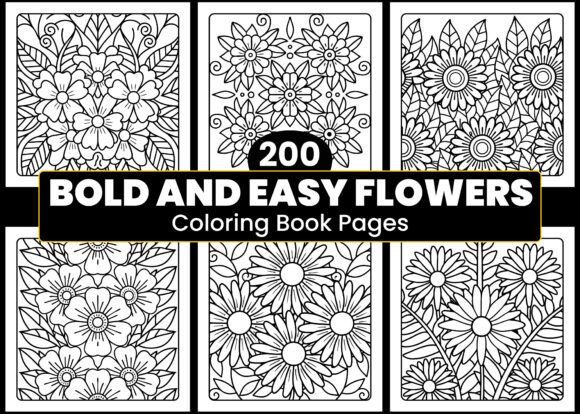 Bold and Easy Flowers Coloring Pages: A Creative Resource for Modern Creators