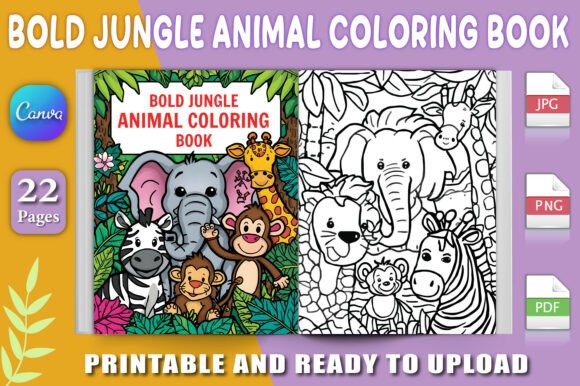 Bold Jungle Animal Coloring Book: A Creative Escape for Young Explorers