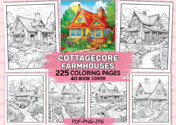 Cottagecore Farmhouses Coloring Book KDP: A Creative Escape for Adults