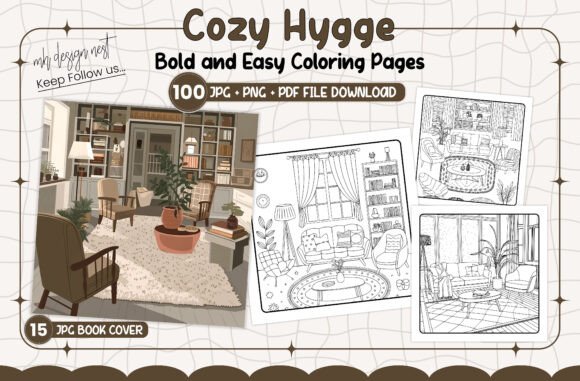 Cozy Hygge Coloring Pages for Adults
