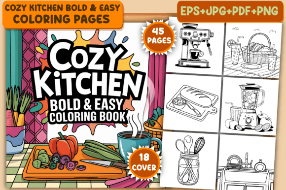 Cozy Kitchen Coloring Pages for Adults