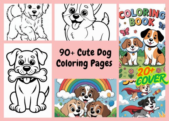 Cute Dog Coloring Pages for Adult Kids