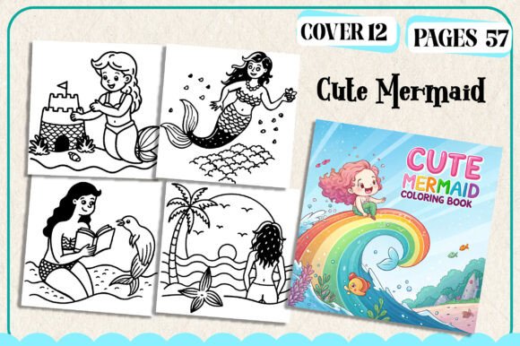 Cute Mermaid Coloring Page for Kids