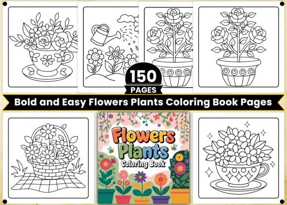 Easy Flowers Plants Coloring Book Pages: A Creative Tool for Modern Publishers and Artists