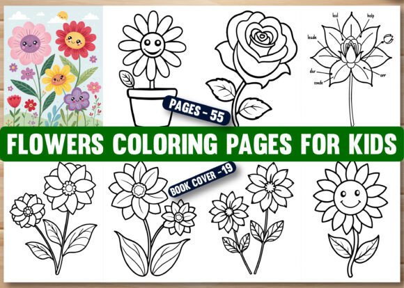 Flowers Coloring Pages for Kids Ages 4-8: A Creative and Educational Resource