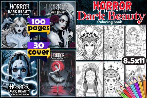 Horror Dark Beauty Coloring Book