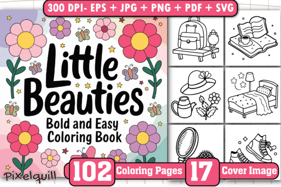 Little Beauties Bold Easy Coloring Pages