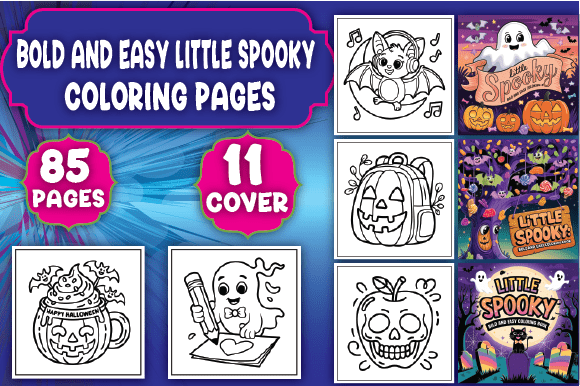 Little Spooky Bold Easy Coloring Pages for Adults