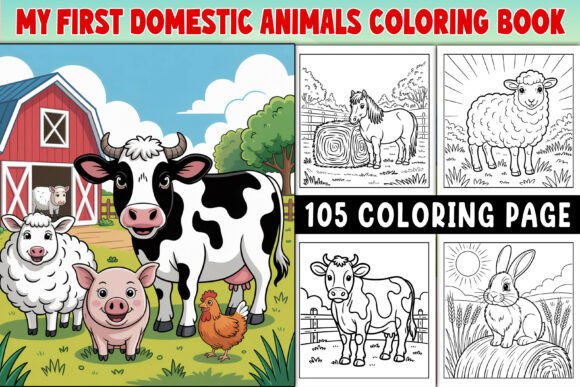 My First Domestic Animals Coloring Book