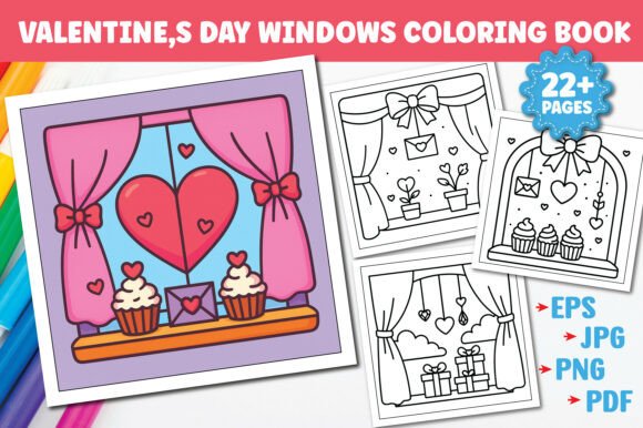 Valentine’s Day Windows Coloring Pages: A Fusion of Creativity and Mindfulness for Adults
