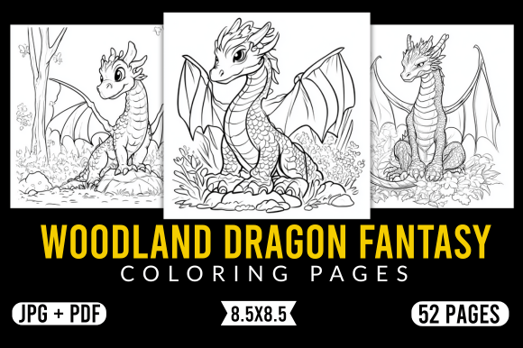 Woodland Dragon Fantasy Coloring Pages